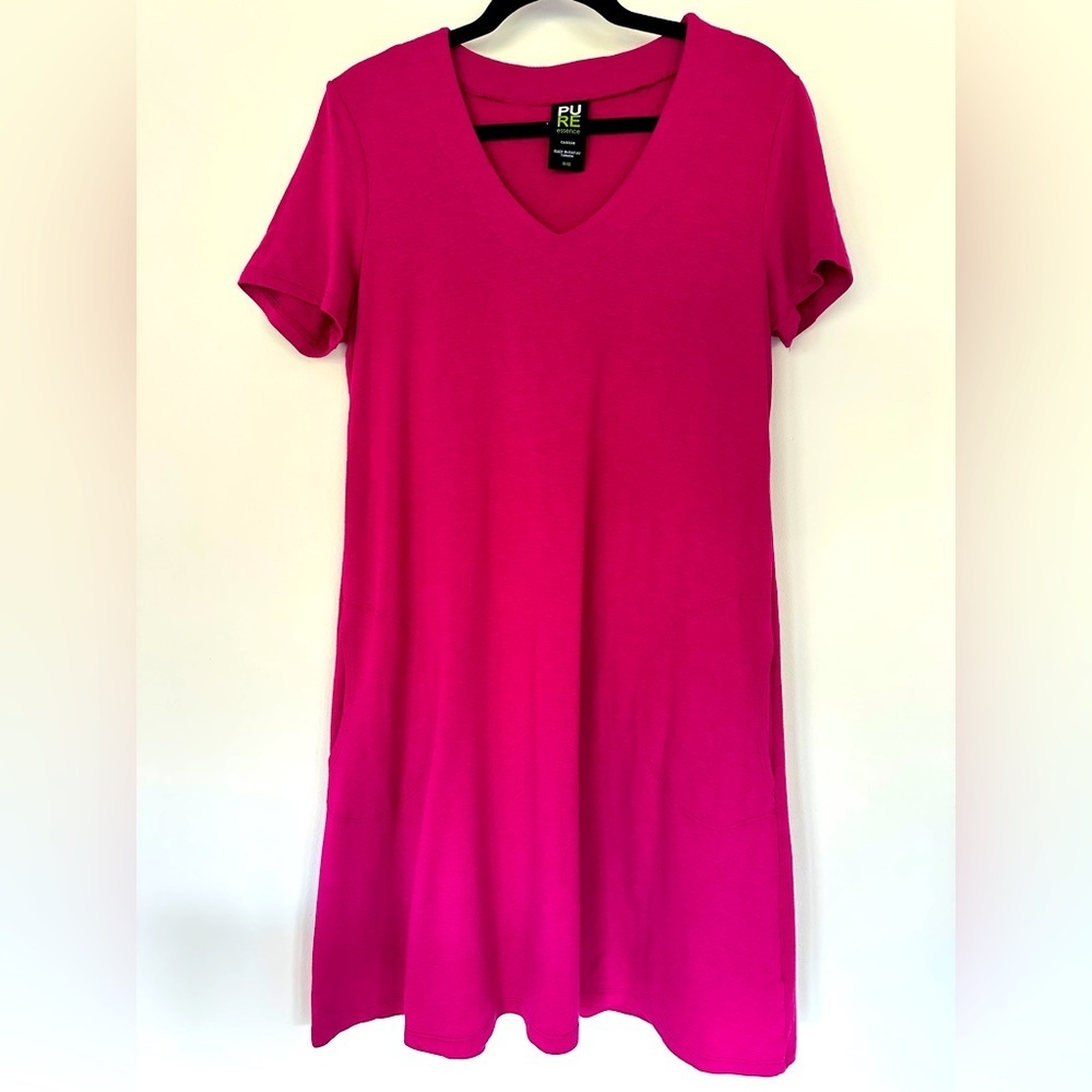 Pure Essence | Short Sleeve Shirt Dress | Cotton Dress with Pockets